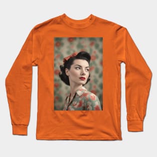 1950s Glam Woman Long Sleeve T-Shirt